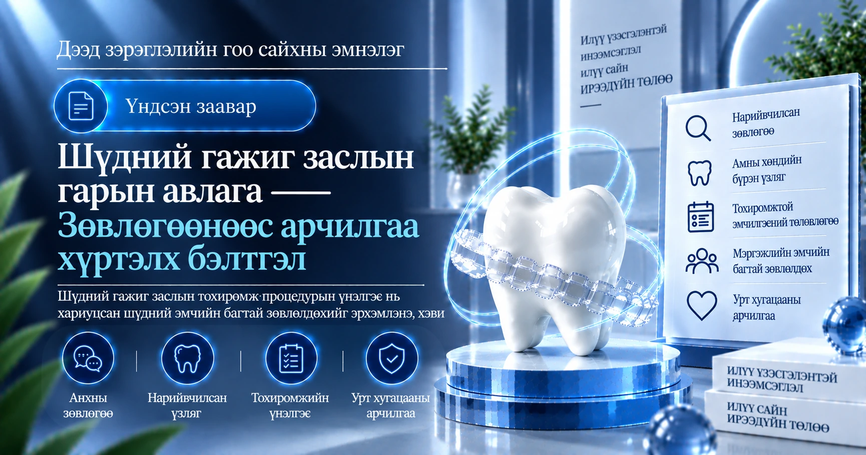 Шүдний гажиг заслын гарын авлага —— Зөвлөгөөнөөс арчилгаа хүртэлх бэлтгэл