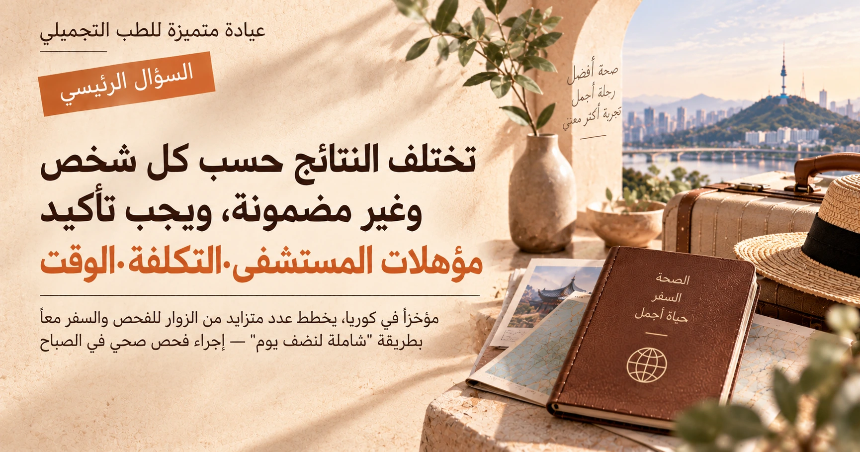 مسار الفحص الصحي الشامل لنصف يوم + جولة سياحية —— تحضير الفحص والسفر معًا 2