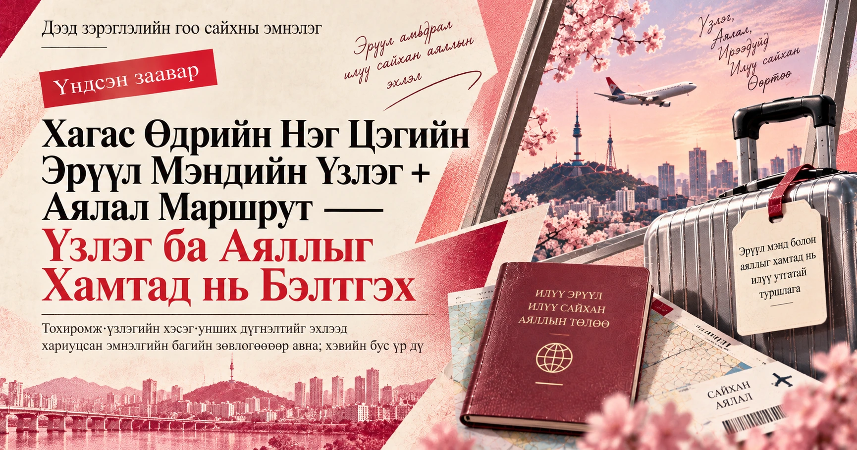 Хагас Өдрийн Нэг Цэгийн Эрүүл Мэндийн Үзлэг + Аялал Маршрут —— Үзлэг ба Аяллыг Хамтад нь Бэлтгэх
