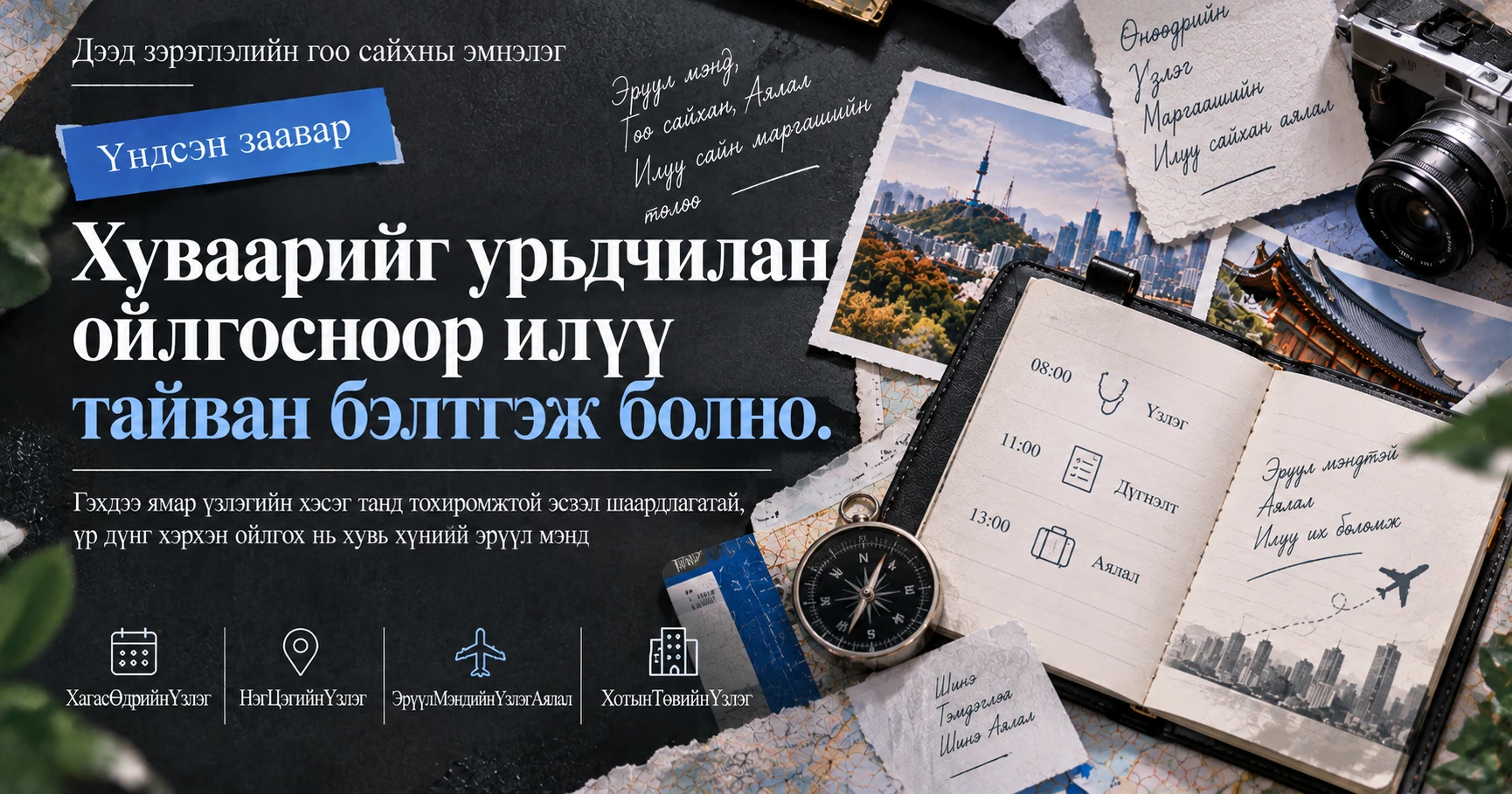 Хагас Өдрийн Нэг Цэгийн Эрүүл Мэндийн Үзлэг + Аялал Маршрут —— Үзлэг ба Аяллыг Хамтад нь Бэлтгэх 3