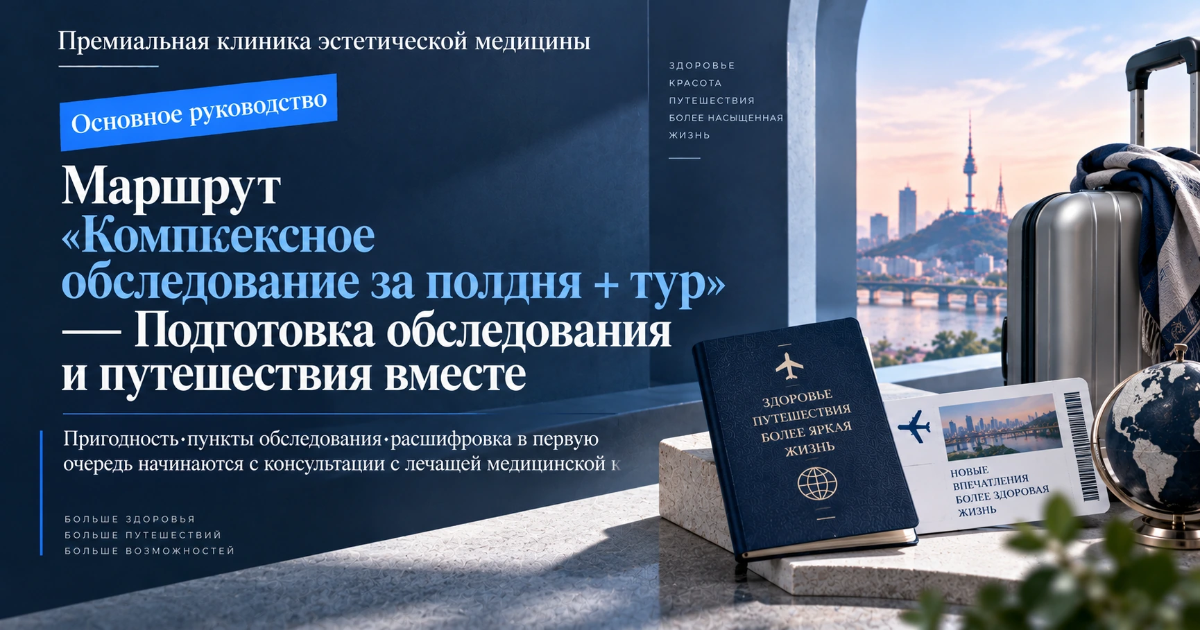 Маршрут «Комплексное обследование за полдня + тур» —— Подготовка обследования и путешествия вместе